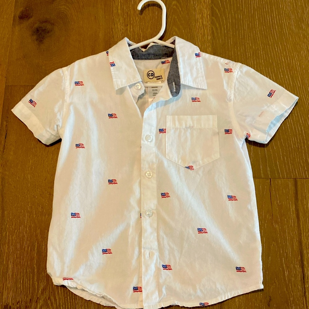 Button down American flag shirt